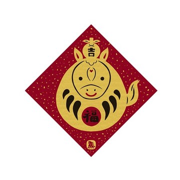 佳墨春聯-黃金喜慶-斗方-福運達摩 DG25-01