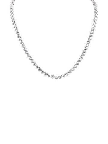 Fantasia by Deserio - ROUND CUT TENNIS NECKLACE - women - Palladium/Sterling Silver - One Size