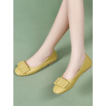 淺口單鞋女軟皮軟底春秋季大碼女鞋2025新款真皮平底鞋夏季豆豆鞋