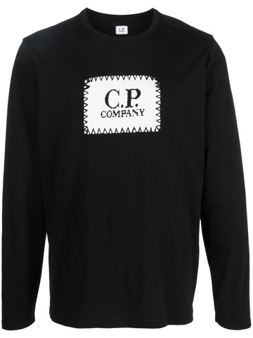 C.P. Company - logo-print cotton T-shirt - men - Cotton - L - Black