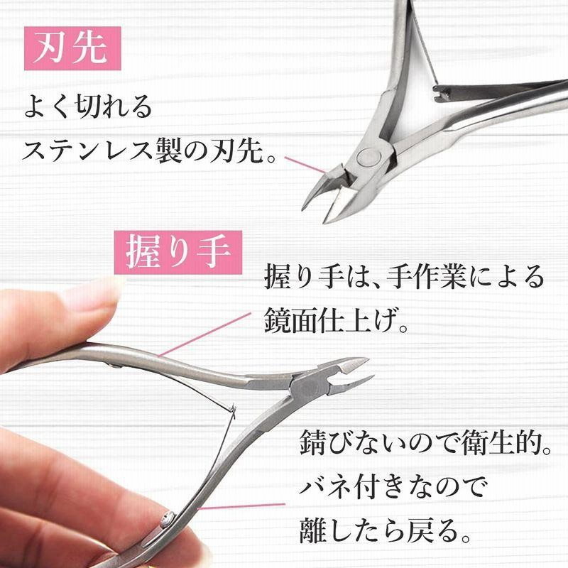 キューティクルニッパー 甘皮処理 ネイルニッパー 爪切り 巻き爪 ネイルケア 通販