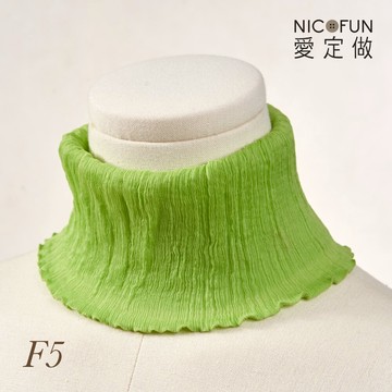 【森林海洋系】俏麗17 柳葉絲⼩摺圍脖 百搭圍脖 100%桑蠶絲 真絲 領巾 圍巾 圍脖 髮帶 皺褶 NicoFun