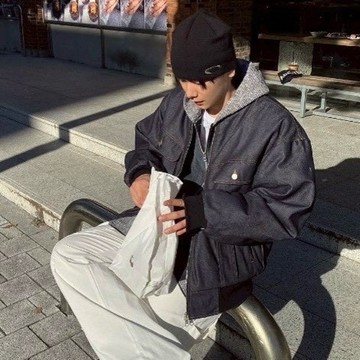 現貨｜24HR出貨【𝐀𝐑𝐃𝐀𝐒𝐇】 韓國 反車線雙鍊單寧夾克