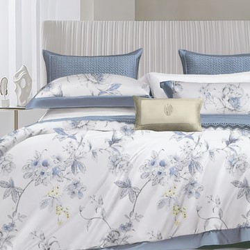 Prawear 巴麗維亞 100%天絲四件式AB版兩用被床包組 - 雙人5尺  馥雅  床包 + 兩用被 + 枕套組  雙人  腹雅