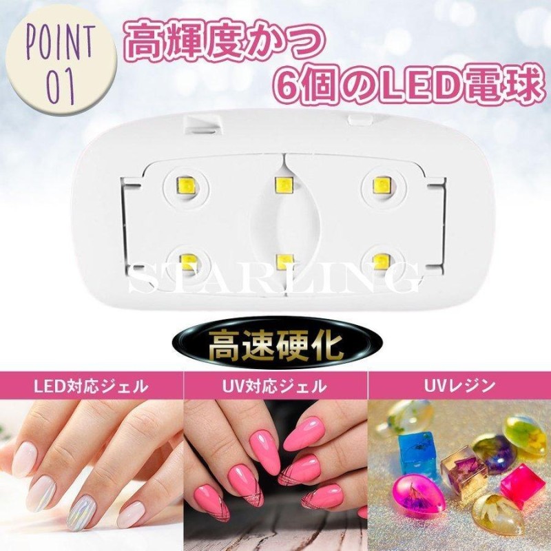 ネイルライト MINI2 ジェルネイル UV LED ライト プロ用 ミニ ネイル