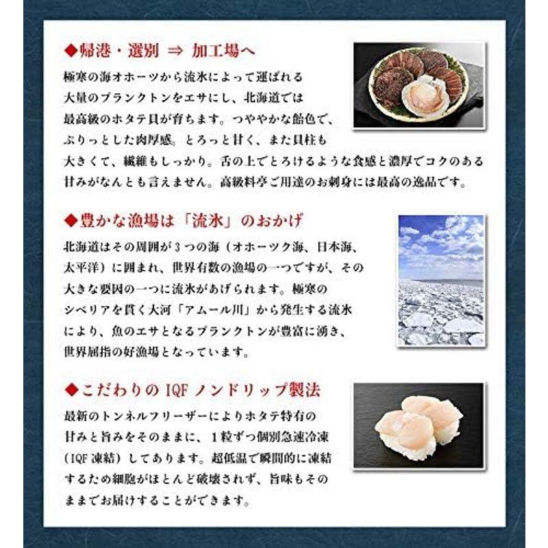 甲羅組 正規品 北海道産 お刺身 生ほたて 貝柱 どっさり 1kg 約80?150粒前後