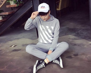 【JP.美日韓】韓國 連身套裝 運動套裝 線條 刷線 潮流套裝 一整套一起賣 吊帶 套裝 運動裝 帽T 束腳 小腳