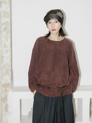 法式復古 / 花苞襯衫繭型上衣 / 萊賽爾