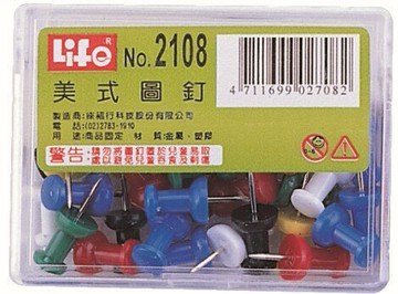 LIFE 金徠福 豪華型 美式圖釘約30支入 NO.2108