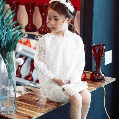 ワンピース キッズ レース 長袖 韓国子供服 子供服 無地 リゾート 女の子 ワンピース 長袖 レース 女の子 白ワンピース 韓国 通販 Lineポイント最大get Lineショッピング