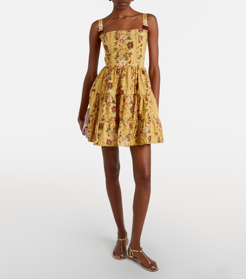 Agua by Agua Bendita Lima floral cotton minidress