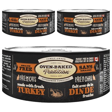 OVEN-BAKED TRADITION 烘焙客 無穀主食貓罐 (156g/罐) 全齡貓適用  火雞  3罐
