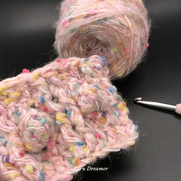 6色可選- 豆豆線手混線毛線編織 粗毛線鉤針毛線 鉤織毛線 圍巾毛線 粉白綠紫淺藍紗線混色毛線 庫存毛線出清