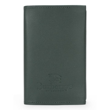 BURBERRY 巴寶莉  經典戰馬LOGO皮革5孔活頁手帳冊-墨綠色