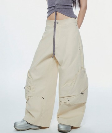 BUNNYHILL BH0024 MARLOWE PANTS 金屬扣 低腰寬褲 (米色)