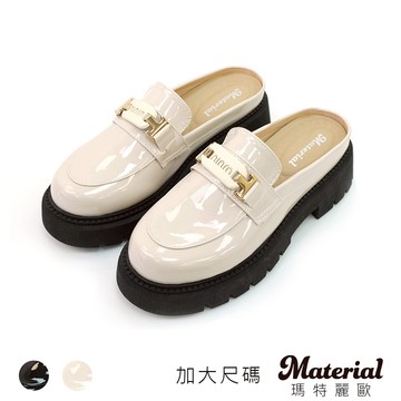 Material瑪特麗歐 穆勒鞋 MIT加大尺碼質感釦飾懶人鞋 TG53096