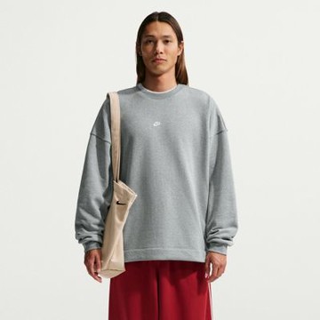NIKE 長袖上衣 男 大學T 寬鬆 毛圈布 AS M NK CLUB FT OS CREW 灰 IF0748-063