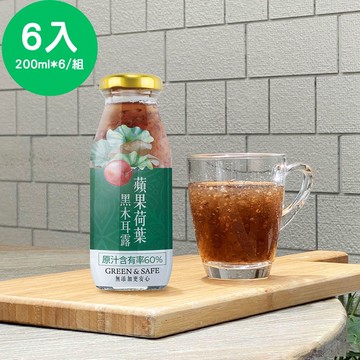 【永豐餘生技】蘋果荷葉黑木耳露 200ml*6入/組