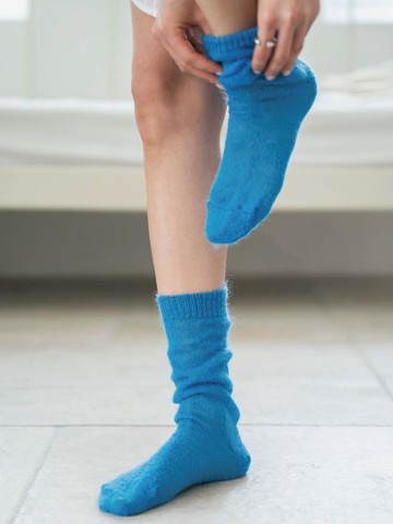 soft wool loose socks [aqua blue]
