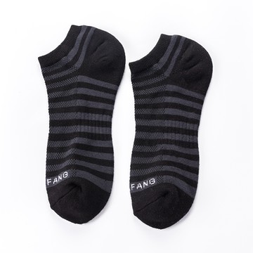【KUNJI】超強除臭襪-透氣腳背網面船型機能襪-12雙 男款M023(條紋 )