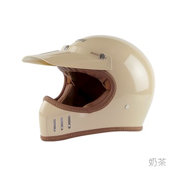 Ninja K866 山車帽 奶茶 全罩式安全帽 復古帽