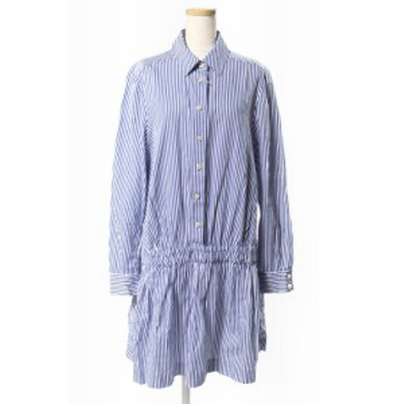 中古 ケイトスペード Kate Spade Stripe Shirt シャツワンピース ひざ丈 長袖 ストライプ Njmu4785 2 青 ブルー Btm0507 レディース 通販 Lineポイント最大1 0 Get Lineショッピング