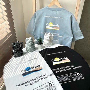 【KT USA】California短T 加州短袖上衣 短袖 短T 前後LOGO 細絨布 落肩 寬鬆 男女可穿80034