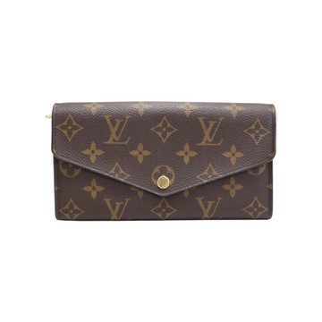 LOUIS VUITTON LV 路易威登 棕色 原花帆布 扣式 長夾 M60531 【二手名牌BRAND OFF】