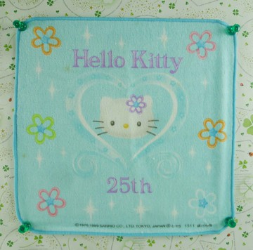 【震撼精品百貨】Hello Kitty 凱蒂貓 方巾-限量款-25周年-藍色版 震撼日式精品百貨