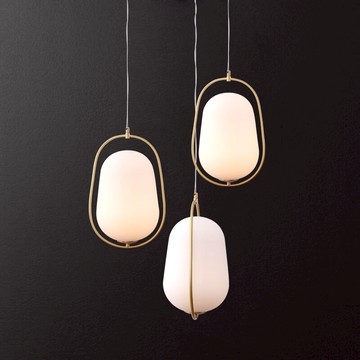 現代新中式磨砂玻璃球單頭吊燈美式輕奢簡約餐廳吧臺臥室床頭吊燈