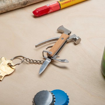 美國 Kikkerland 迷你木錘子多功能工具迷你edc便攜工具鑰匙扣