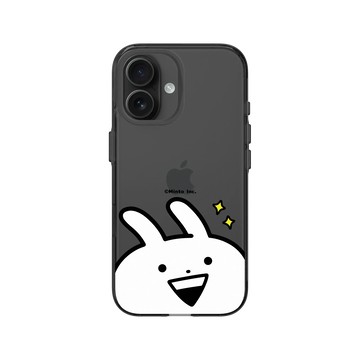 iPhone 16 Clear (相機按鈕) 酷墨灰 - Usagyuuun 小突兔 - 炙熱的眼神