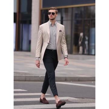 早春外套2025新款男裝休閑西裝痞帥韓版單西高級感上衣輕熟風套裝