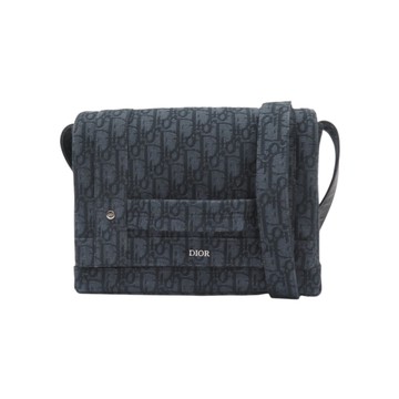 【二手名牌BRAND OFF】Dior 迪奧 黑色 緹花帆布 肩背包