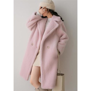 JOCMI家新款泰迪大衣羊剪絨羊羔毛皮草女毛毛冬季年輕顆粒絨外套