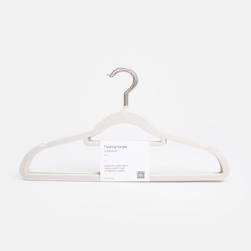 肩帶型防滑植絨衣架x5入 灰