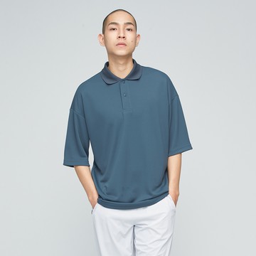 【VOUX】Cozee-抗菌除臭吸排寬版Polo衫(男) - (午夜藍/瓦綠/翻糖紫/金盞花橘 M-L)