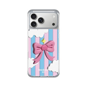 iPhone 17 Pro Max ClearX (MagSafe 兼容) 霜透灰 - Knock Knock A2Z - 漂浮雲朵蝴蝶結餅乾