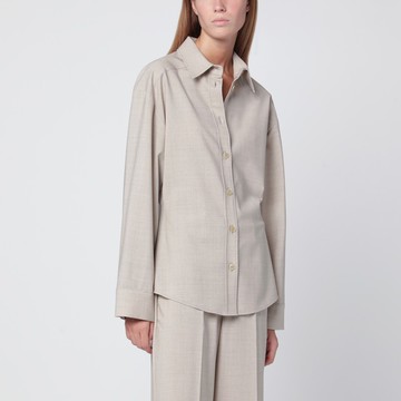 Stucco-coloured wool shirt