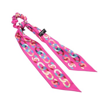 CHANEL 香奈兒 Coco Chain 髮圈 粉色 絲綢 【二手名牌BRAND OFF】