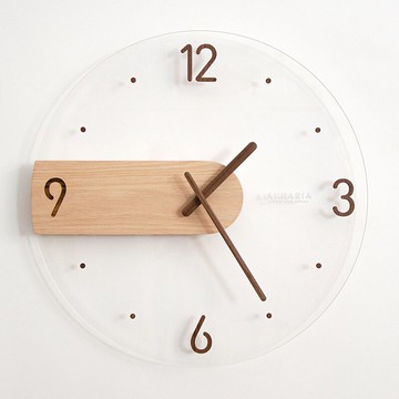 簡約北歐掛鐘創意實木制亞克力玻璃家居客廳墻鐘裝飾鐘Wall Clock