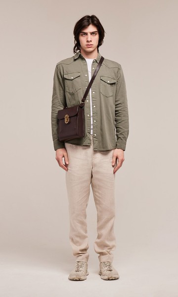 DYLAN 斜跨公文包 棕色