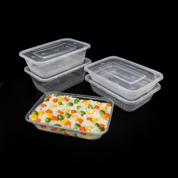 一次性餐盒塑料飯盒500ml長方形帶蓋400ml打包盒外賣快餐盒便當盒