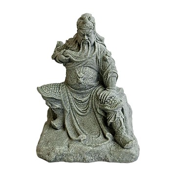 麟鳳呈祥 青砂石關聖帝君  8.2 x 6.4 x 10.7cm