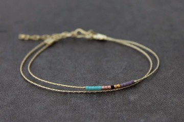 精緻的珠寶黃金Miyuki小珠 黃金填充鏈簡單的簡約風格