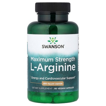 Swanson Vitamins, L-精氨酸，特強型，850 毫克，90 粒全素膠囊