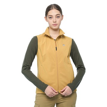 【Wildland 荒野】彈性防風超潑輕量機能背心 女 藤黃色W2701-124