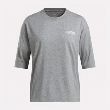 Reebok Ide Brand Proud Tee [100214283] 女 T恤 運動上衣 休閒短袖 灰 亞版