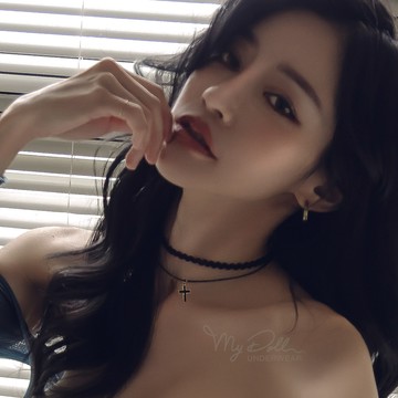 配件【守護】編織布吊飾十字架鎖骨鍊 (黑色) MyDoll