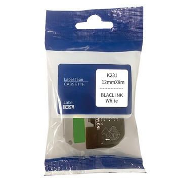 NEXTPAGE 台灣榮工 相容 護貝標籤帶  適用於PT-65專用系列  12mmx8m  白底黑字  12mm